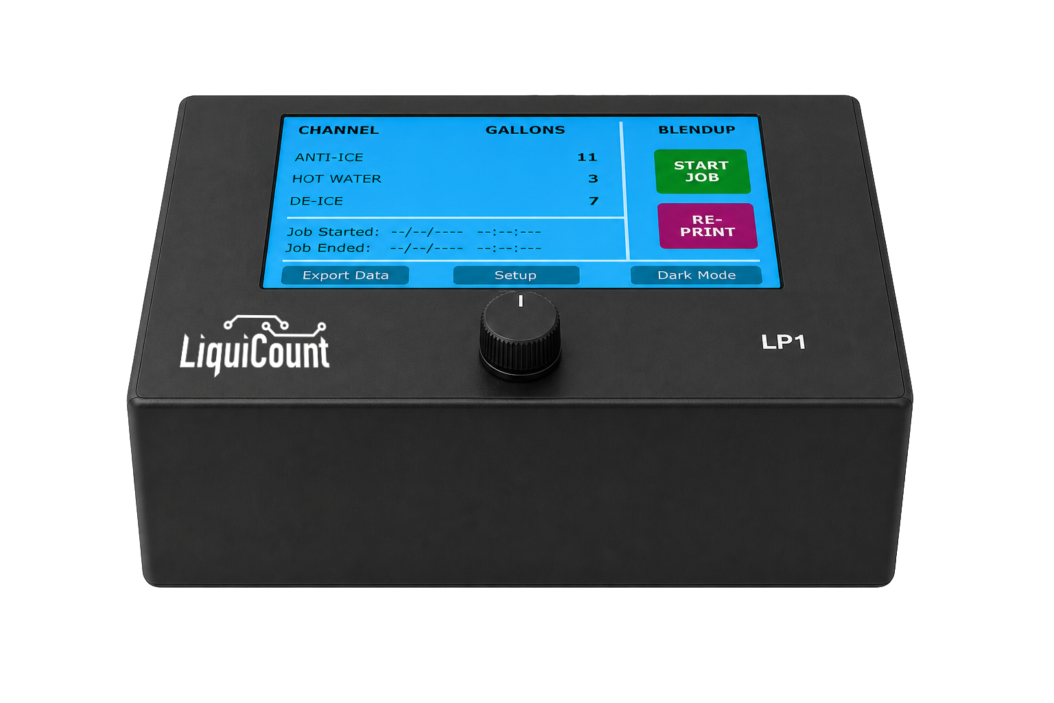LiquiCount LP1 fluid transaction controller concept with working screen interface